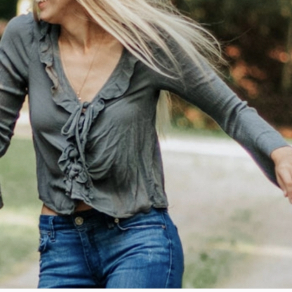 American Eagle Lace Up Boho Top XS